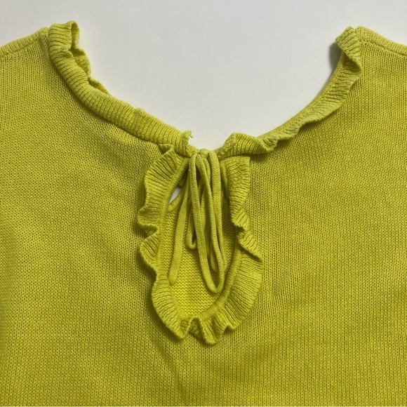 ANTHRO MOTH neon yellow short sleeve sweater - Picture 3 of 5